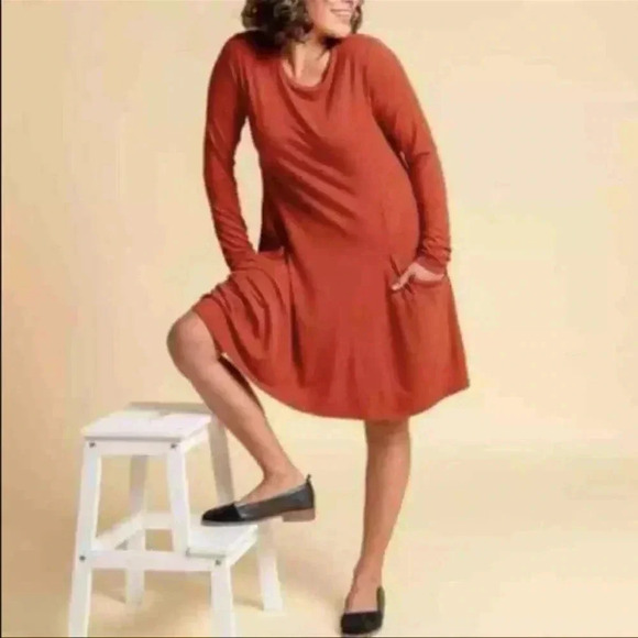 Betabrand Sweatshirt Travel Dress in Orange sz Xs - Picture 2 of 10